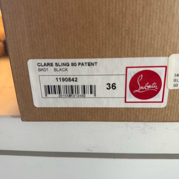 Christian Louboutin Black Patent Slingback Heels - Picture 8 of 9